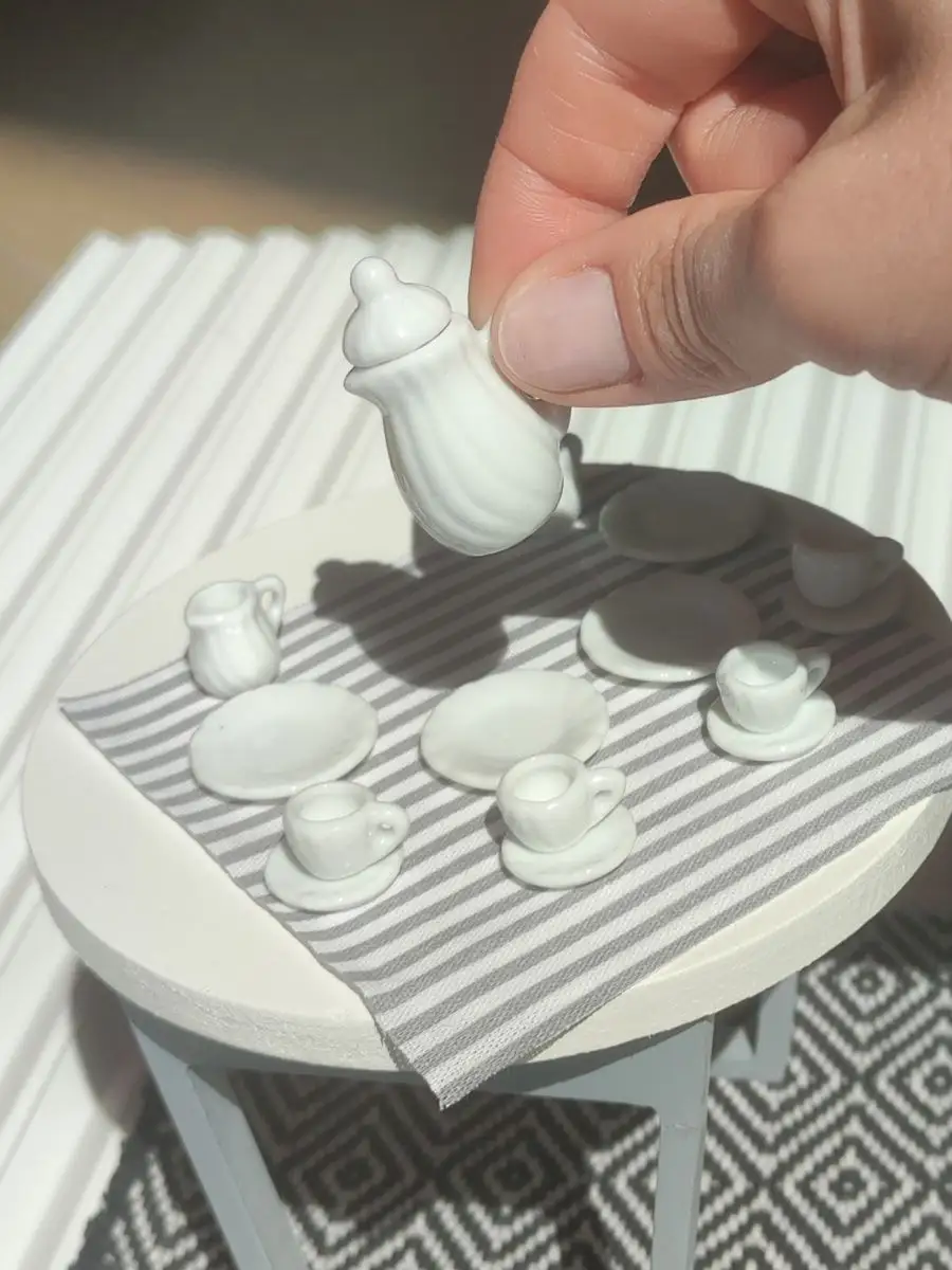 Лепка посуда для кукол