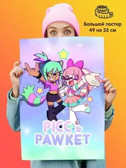 Постер 49х33 гача лайф Gacha Life Пикк и Покет