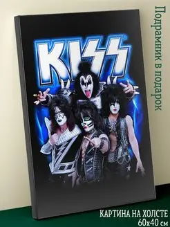 Картина на холсте 40х60 рок группа Kiss