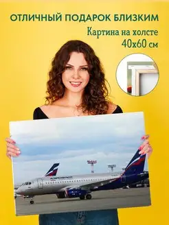 Картина на холсте 40х60 Самолет Аэрофлот