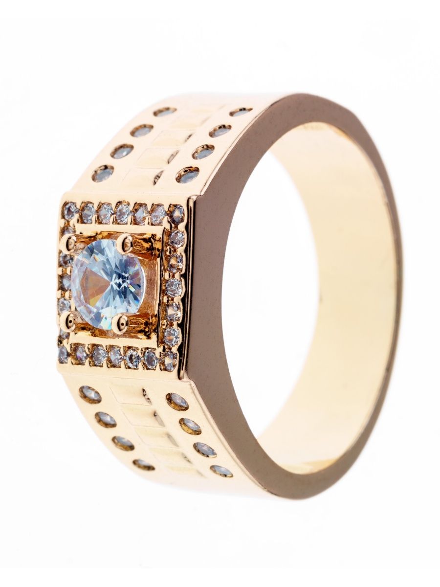 Кольцо печатка женская под золото Xuping бижутерия перстень Xuping161261446 купить в интернет-магазине Wildberries