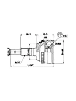 ШРУС наружный с кольцом ABS 26X61,3X26 ABS 48T Toyota Camry