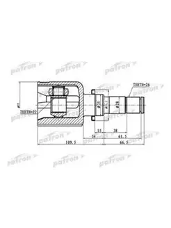 ШРУС внутренний левый 26x35x22 Mazda 3