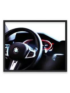 Плакат, постер BMW, БМВ, бумер, эмблема bmw, знак БМВ