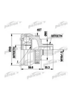 ШРУС наружный комплект 38x59,5x30 ABS 45T A4 Passat