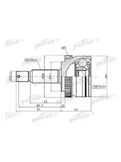 ШРУС наружный с кольцом ABS 27X64,5X24 ABS 48T ix35 Sportage