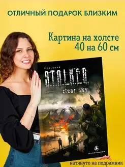 Картина на холсте 40 на 60 постер Сталкер Чистое Небо