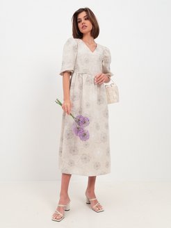 Льняное платье длинное большие размеры стиль бохо PlaceX 161574564 купить за 3 797 ₽ в интернет-магазине Wildberries