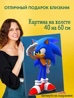 Картина на холсте постер Sonic Соник