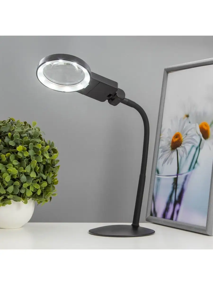 Лампа лупа косметологическая настольная с подсветкой 5D