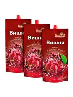 Вишня протертая с сахаром, 3 шт по 280 г