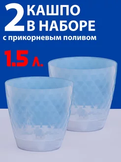 Набор из 2-х кашпо с поддоном для орхидеи, объем 1,5л