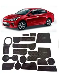 Коврики в подстаканники Kia Rio и ниши Киа Рио 2017-2022 г.в