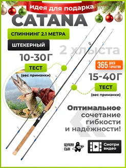 Спиннинг штекерный 2,1 для рыбалки с 2 хлыстами 10-30 15-40