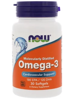 Омега 3 1000 мг, Omega 3, Рыбий жир, 30 капсул