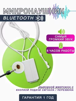 Микронаушник магнитный Bluetooth с кнопкой пищалкой