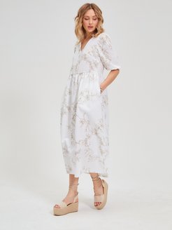 Льняное платье длинное большие размеры стиль бохо PlaceX 164220403 купить за 3 592 ₽ в интернет-магазине Wildberries