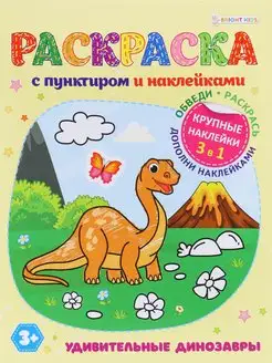 Раскраска с наклейками, 8л