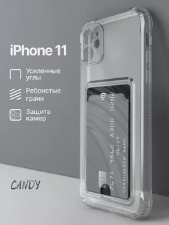 Прозрачный чехол на iPhone 11 с картой противоударный