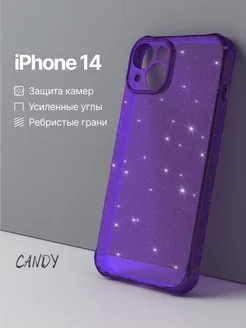 Противоударный чехол на iPhone 14 блестящий