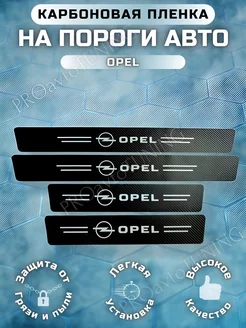 Карбоновые защитные накладки на пороги авто Opel