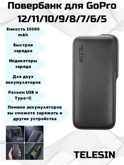 Повербанк на 2 аккумулятора GoPro на 10000 mAh