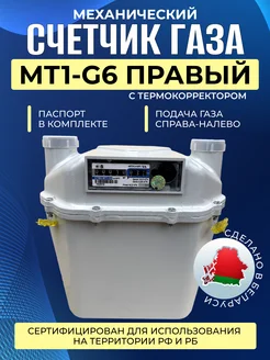 Счетчик газа двухкамерный бытовой СГМН-МТ1-G6 правый