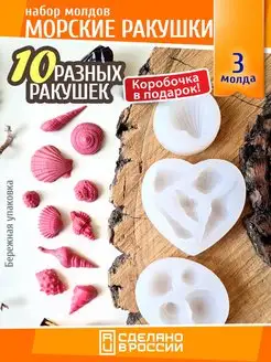 Силиконовый молд морские ракушки набор