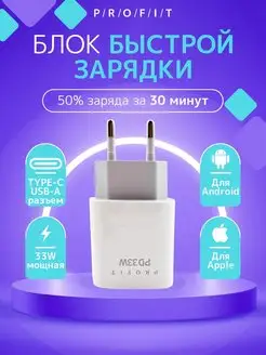 Зарядное устройство блок питания usb type-c