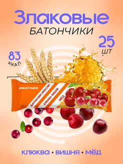 Злаковые батончики "Клюква, вишня и мёд" 25 г. (25 шт.)