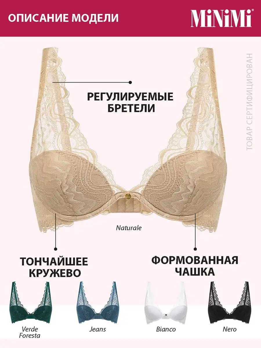 Бюстгальтер женский кружевной LACE 2141, нижнее белье Minimi 165268606купить за 1 020 ₽ в интернет-магазине Wildberries