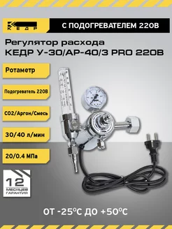 Регулятор расхода газа У-30 АР-40 3 с подогревателем 220