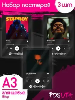 Постеры на стену интерьерные The Weeknd спотифай